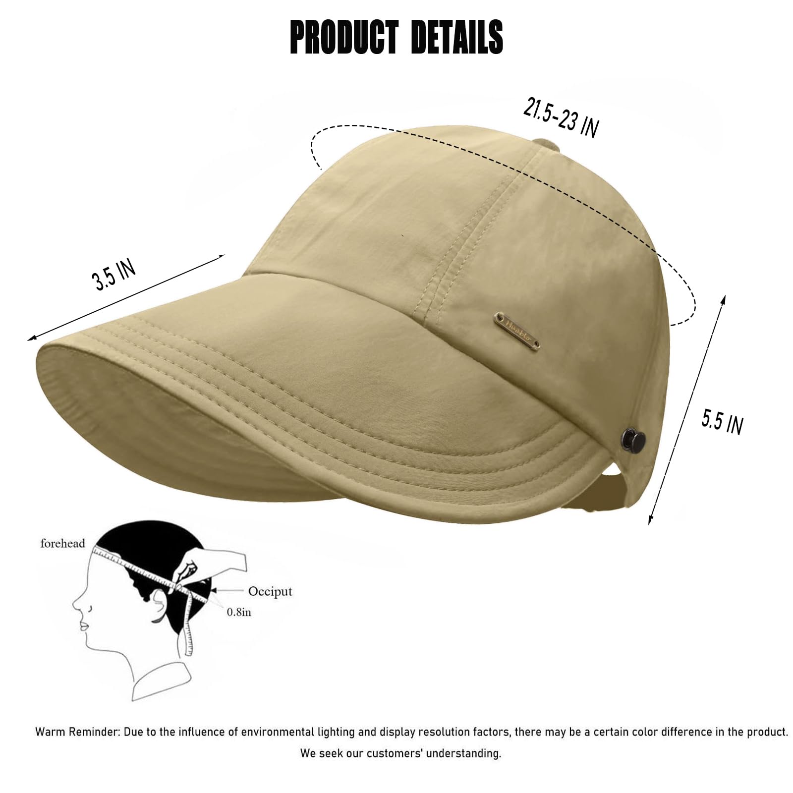 Sun Hat Product Dimension Chart