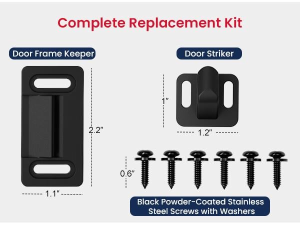 Safoner Aluminum RV Screen Door Handle Replacement Latch Kit- Heavy Duty Right/Left Latch Kit for Travel Trailers, Campers & Motorhomes | Easy Install Durable RV Door Lock Accessory