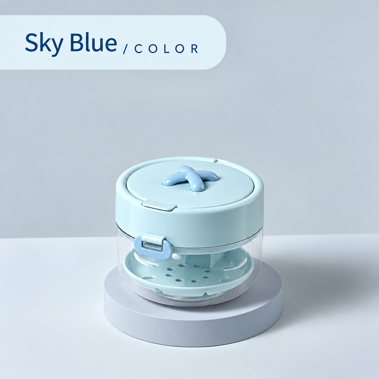 Sky blue retainer cleaning and storage case