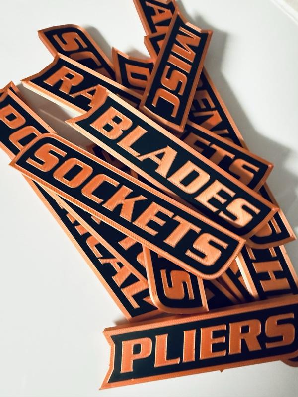 ColKy Designs - Custom Premium Magnetic Toolbox Labels for Tool Organization - 12 Pack of High Quality 3D Printed Personalized Magnets for Metal Cabinets, Drawers, Tool Chests, Decor Plastic Gift - Maed to Order • Core Colors • No Custom Text