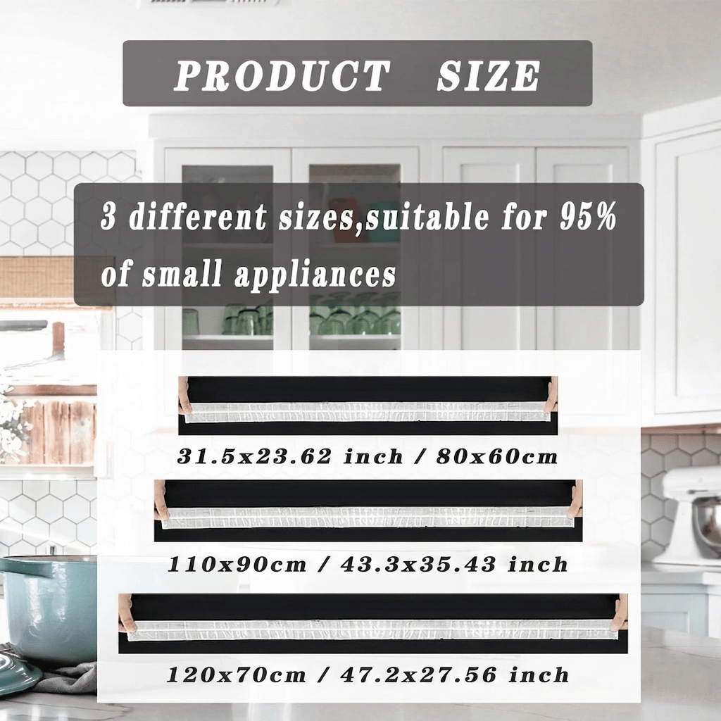 Product dimensions for small appliance dust covers
