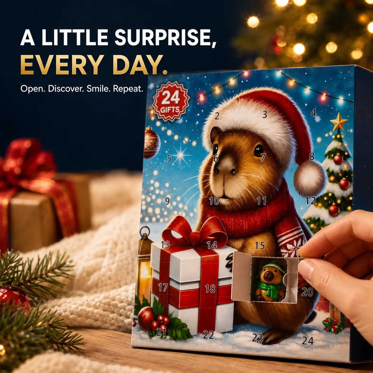 Daily capybara advent calendar surprise