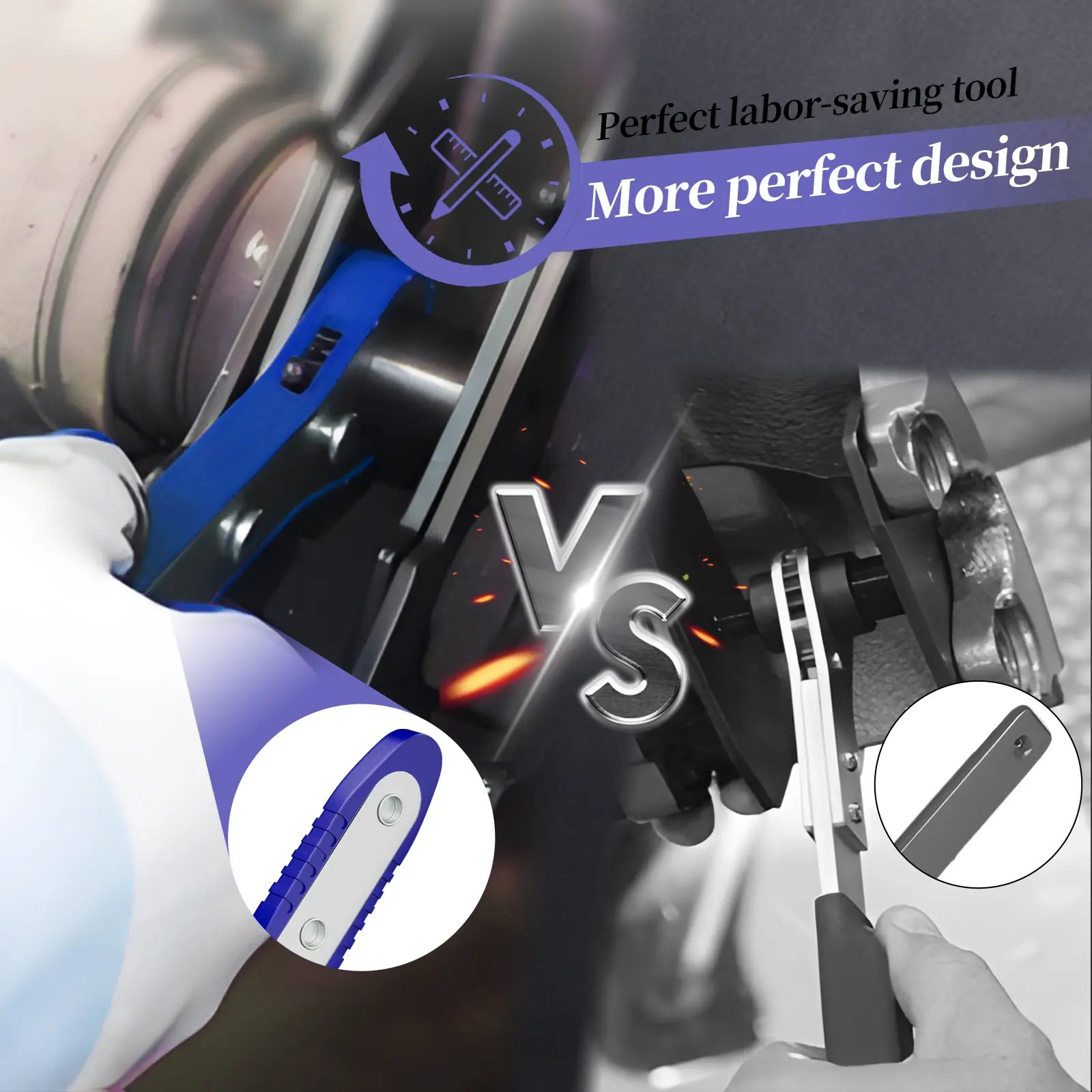 Ratcheting brake piston press tool