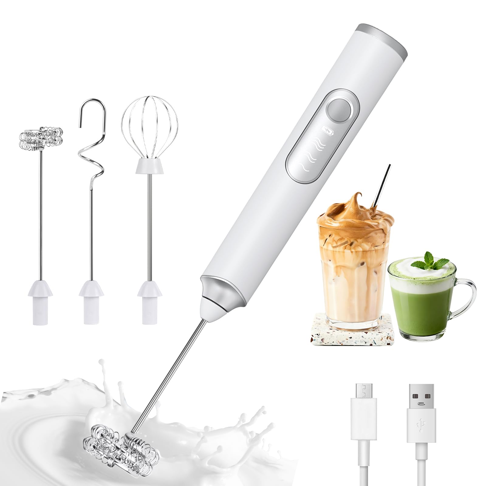 Handheld Rechargeable Milk Frother Main Kit