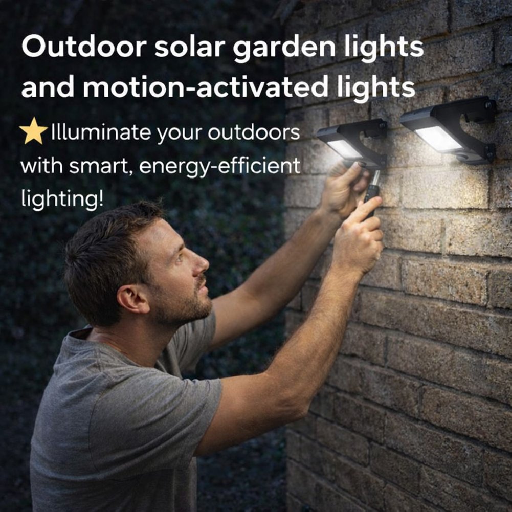 Outdoor solar garden lights and motion-activated lights-2pcs 08cdea260534f7a71c01e4d585f0a7fae00c89ef