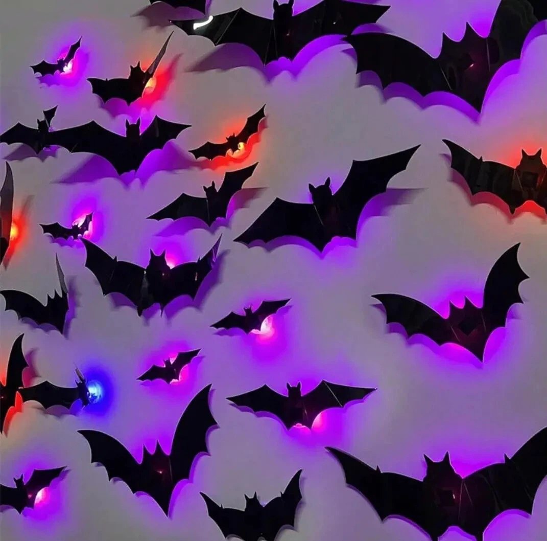 3D LED Glowing Bats Halloween Decor