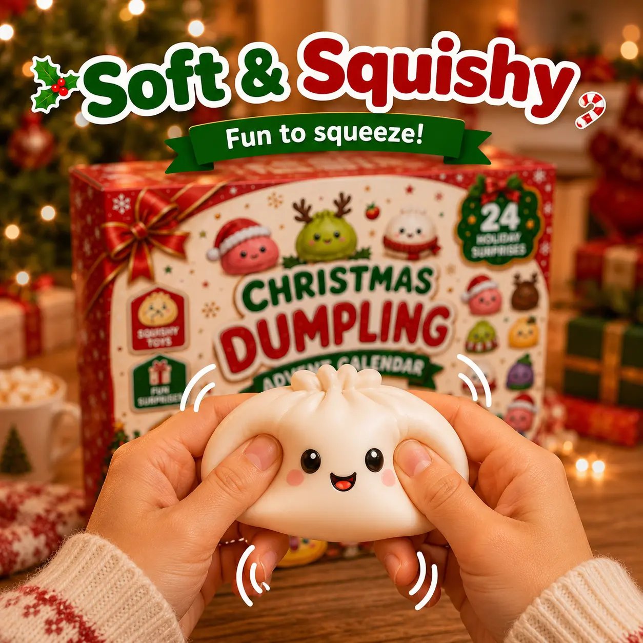 Soft squeezable mini dumpling toy