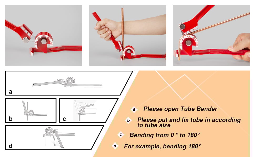 copper tube benders tubing bender kit pipe bending tool hvac spring brake line 1/4 3/8 90 manual 