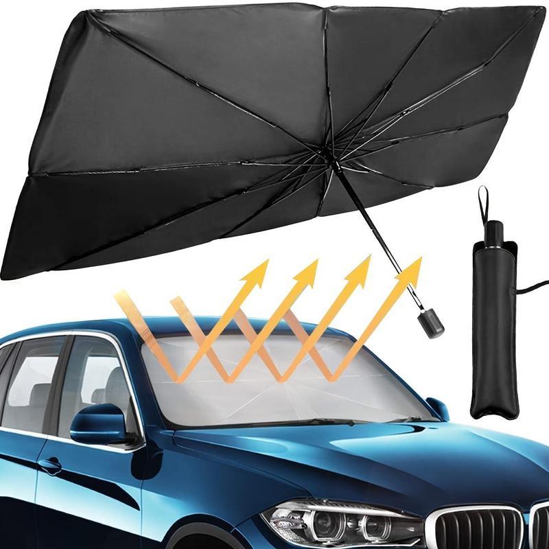 Foldable Anti-UV Windshield Sunshade, Multipurpose Car Front Window Heat Protective Umbrella for Sedan SUVs, Automotive Exterior Accessories for Men & Women, Car Stuff, Vehicle 2