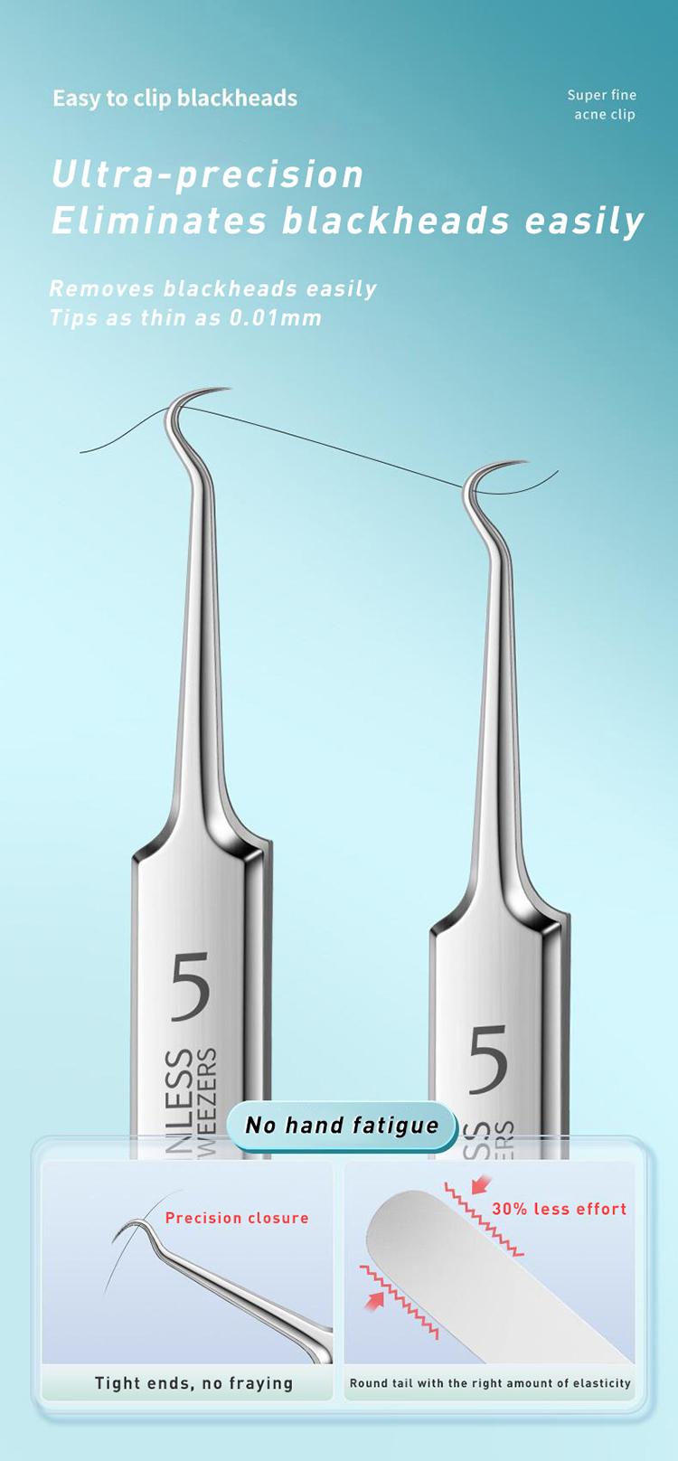 Product Introduction of Blackhead Remover Tools, 15 PCS Pimple Popper Tool Kit, Acne Blackhead Tools for Blemish, 410 Premium Professional Stainless Acne Pimple Extractor Tool with Metal Box 16