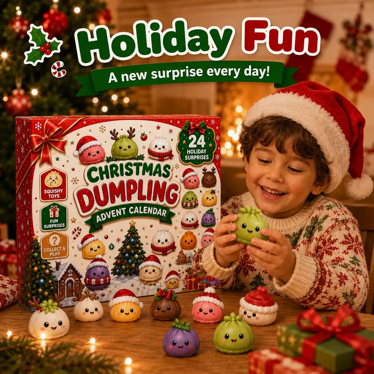 Holiday fun with a new squishy surprise every day