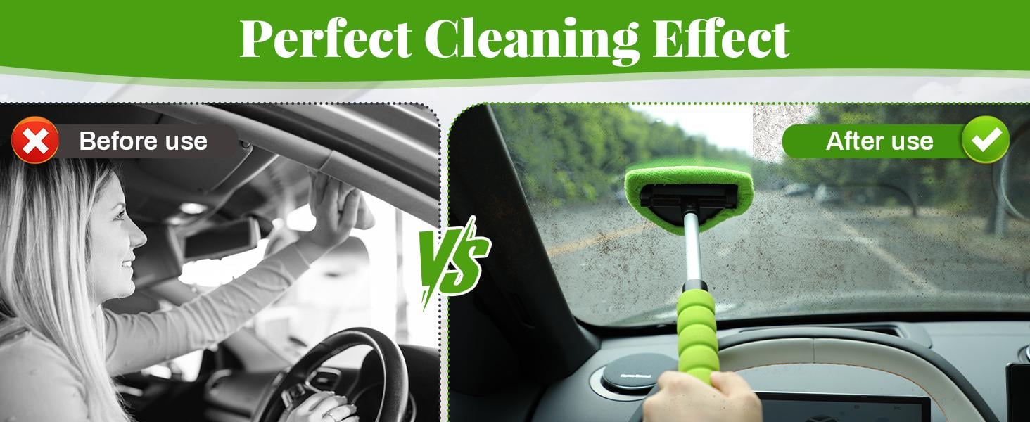 Windshield cleaning before and after