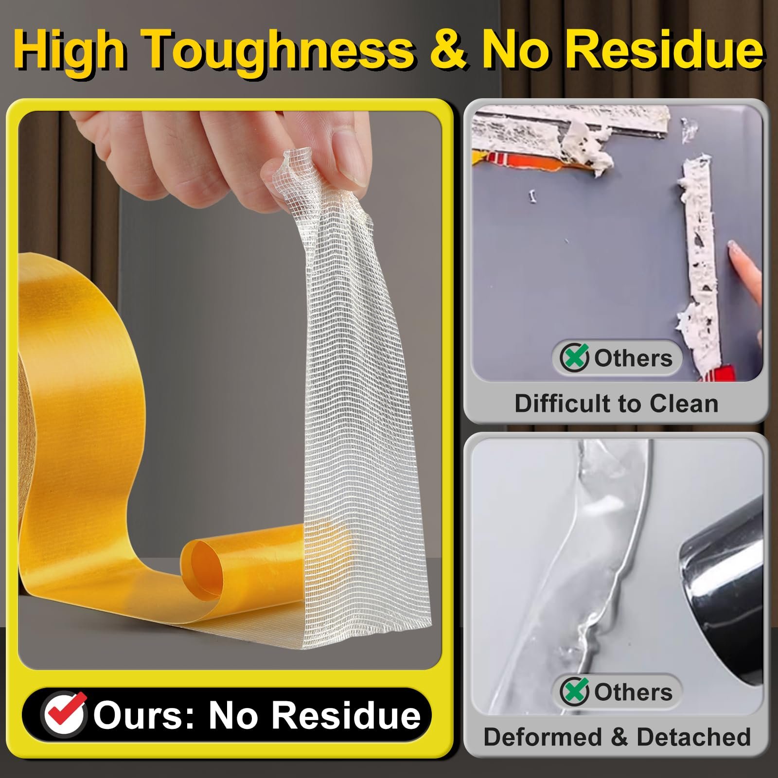 High Toughness Tape with Clean and Residue-Free Removal Comparison