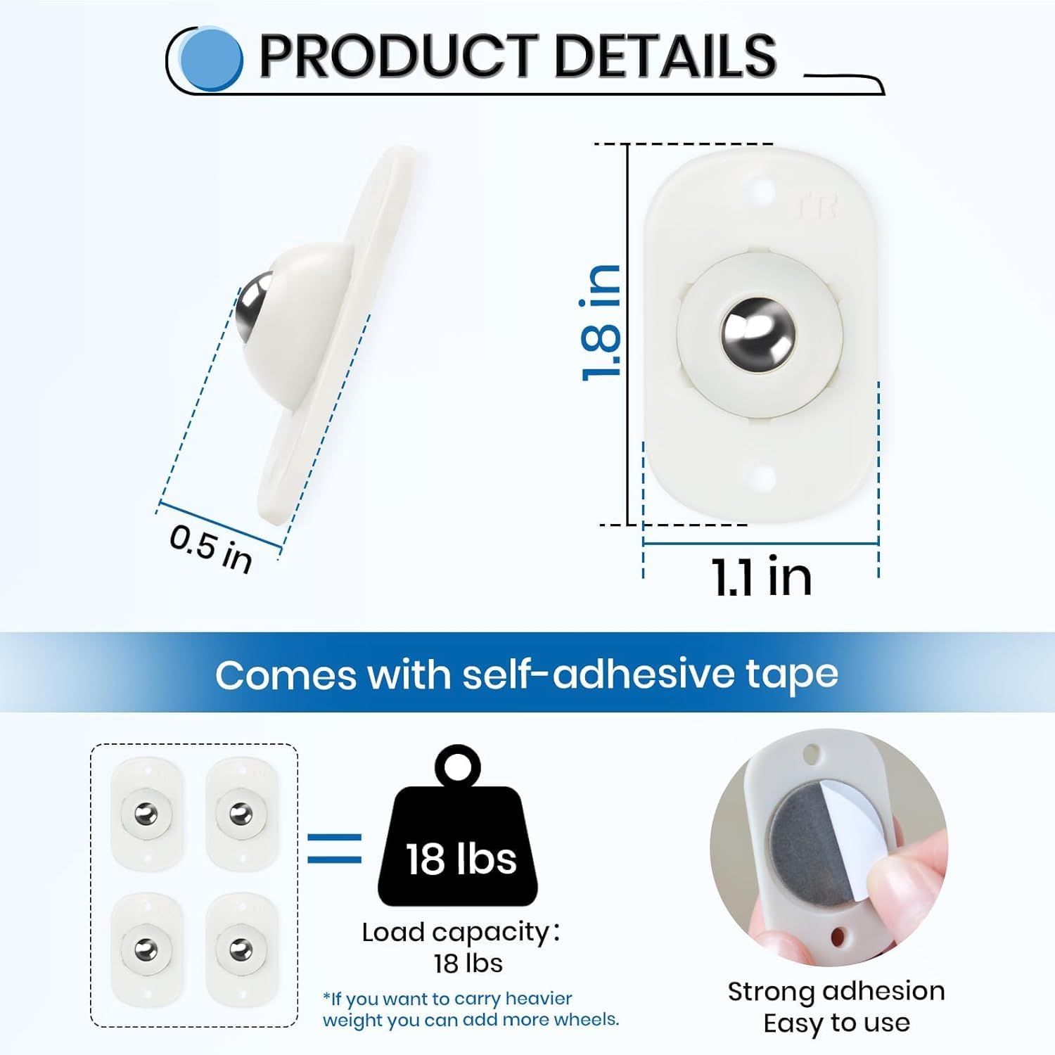 Product Weight Capacity and Tape Details