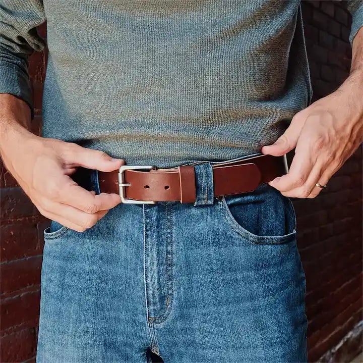 🔥100% Handmade Full-grain Buffalo Leather Belt (𝐉𝐚𝐤𝐞 𝐖𝐢𝐥𝐬𝐨𝐧