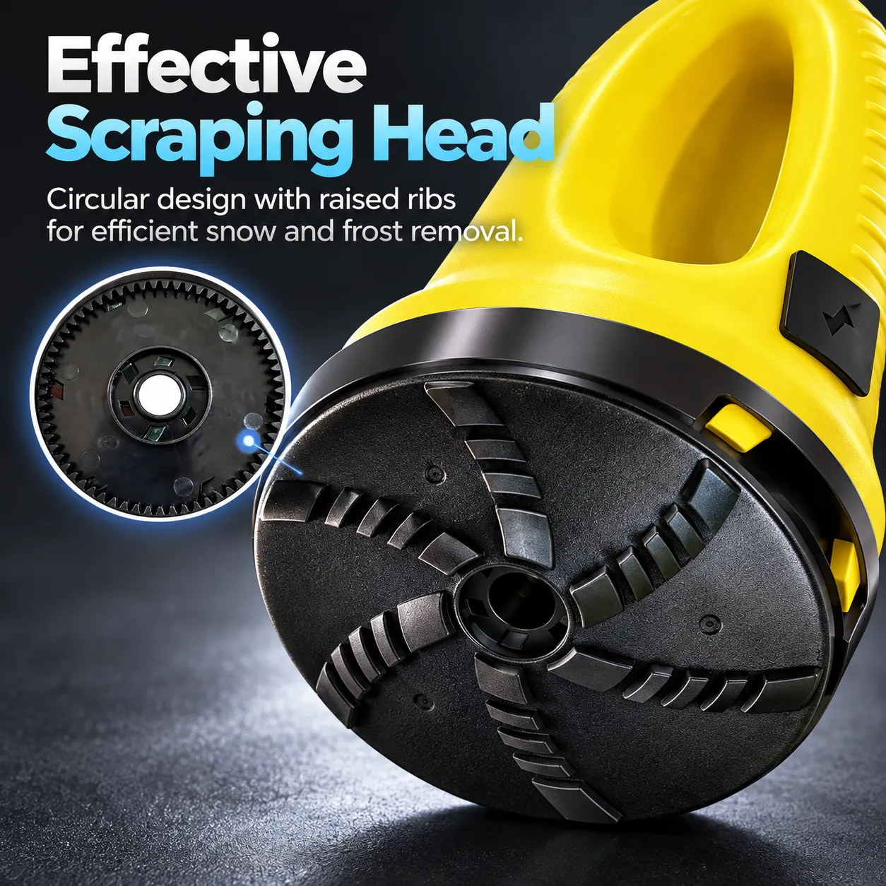 Effective Scraping Head - Circular Design with Raised Ribs