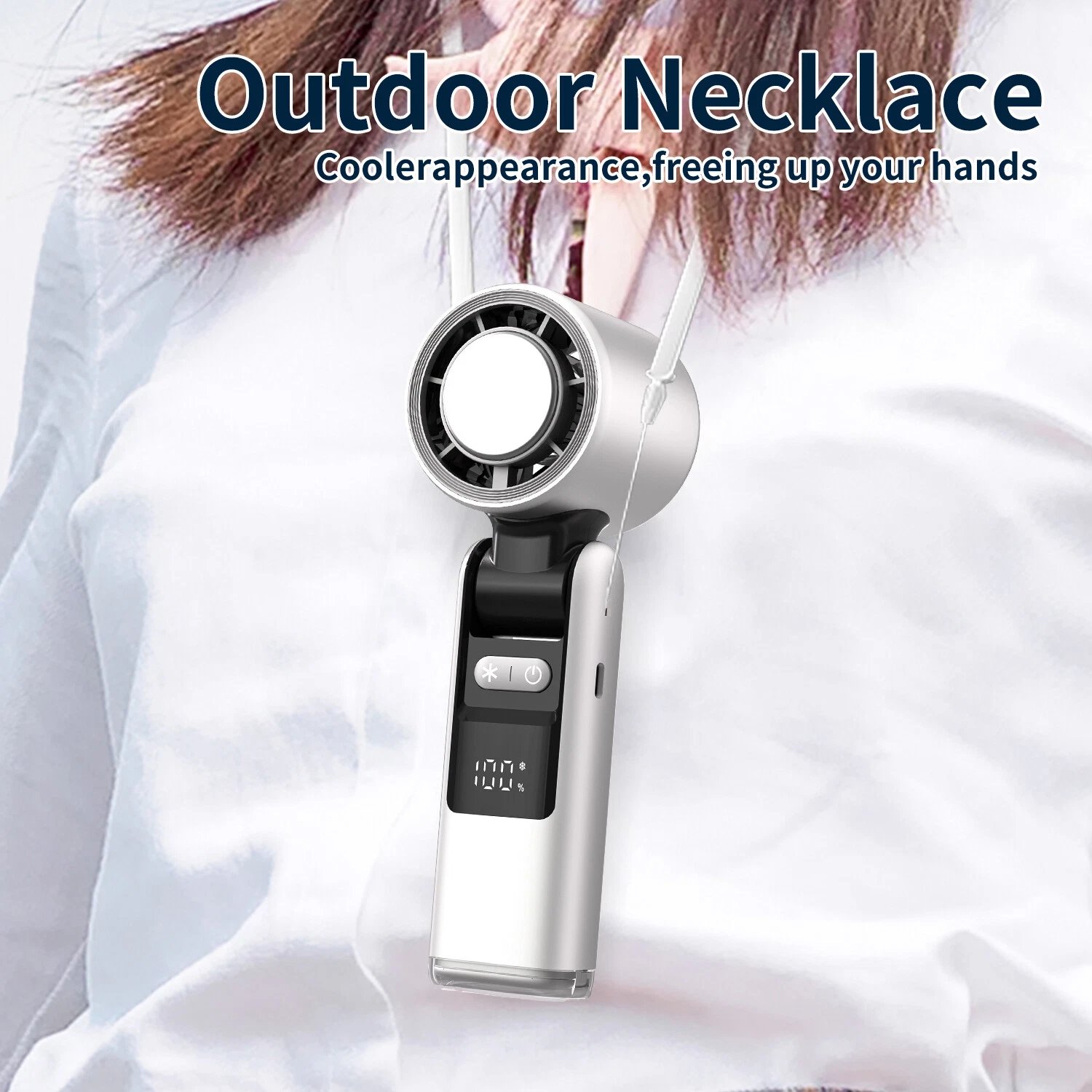 🔥Ventilador de resfriamento com tela digital de 100 velocidades