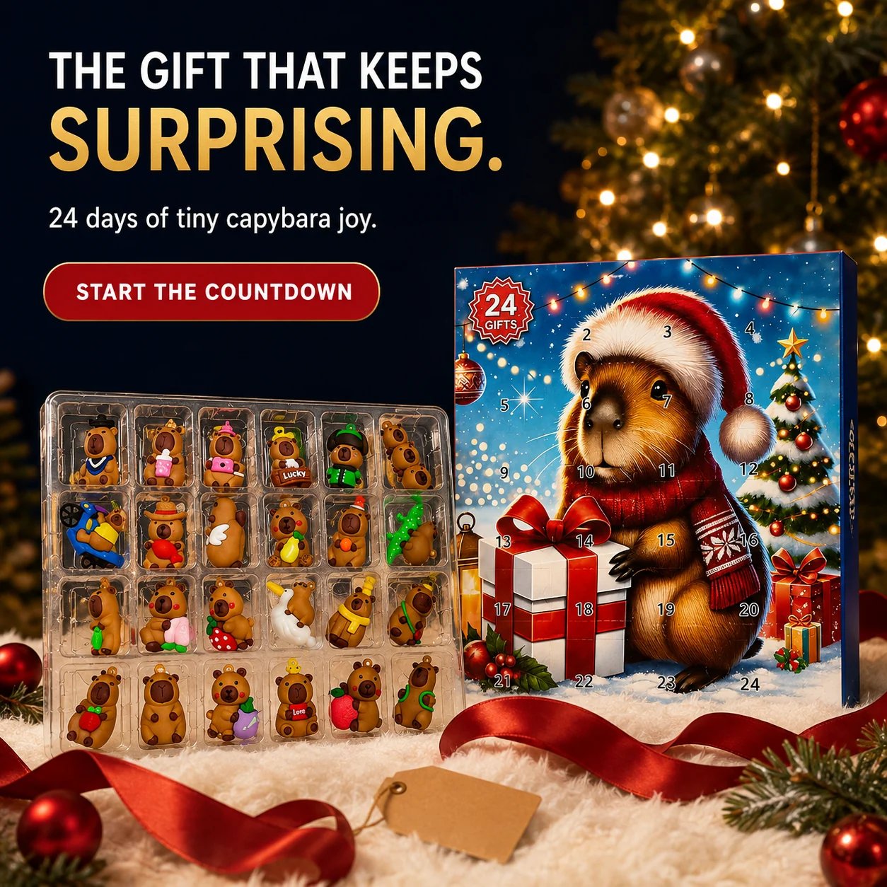 Capybara advent calendar Christmas gift idea
