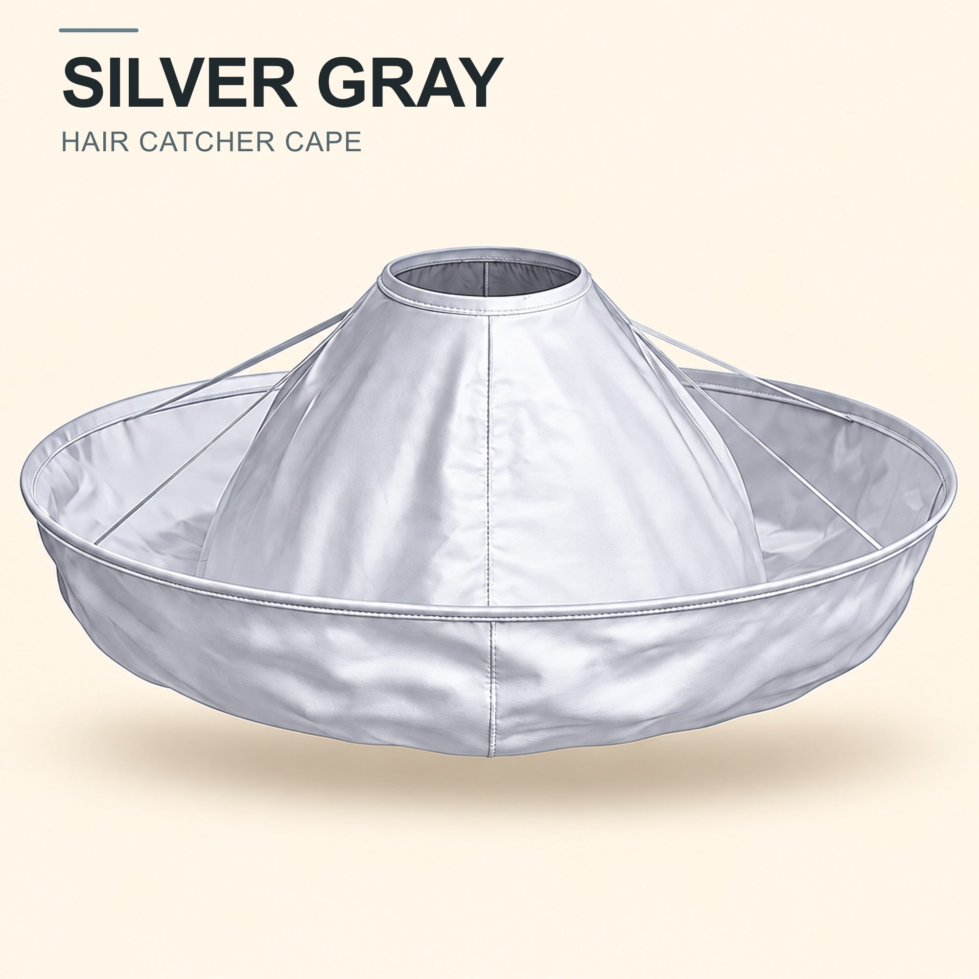 Silver gray reusable hair catcher cutting cape color option