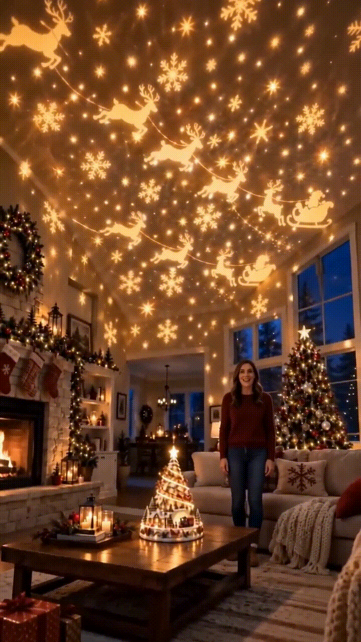 Christmas village projection product visual