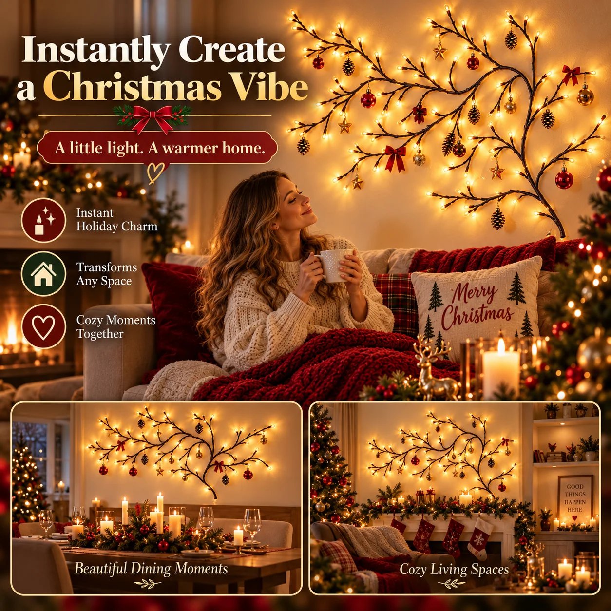 Meaningful Christmas branch light gift