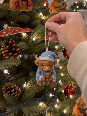 Opening a Highland cow advent calendar door