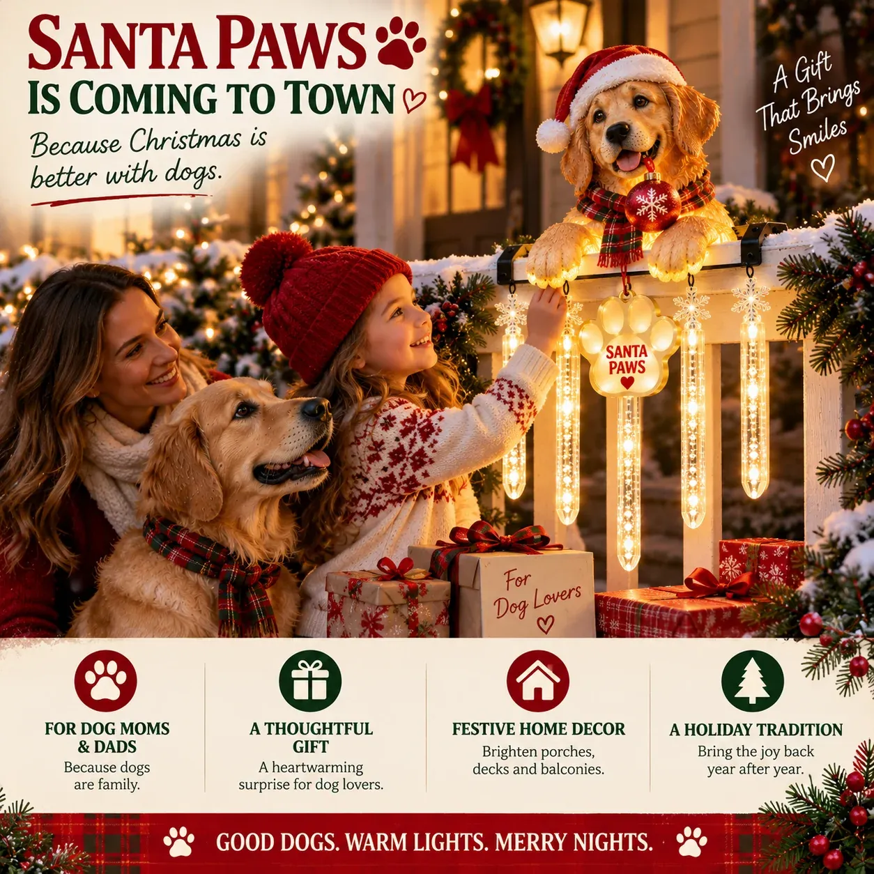 Santa Paws Christmas gift idea for dog lovers