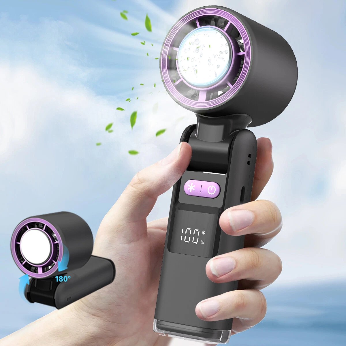 🔥Ventilador de resfriamento com tela digital de 100 velocidades