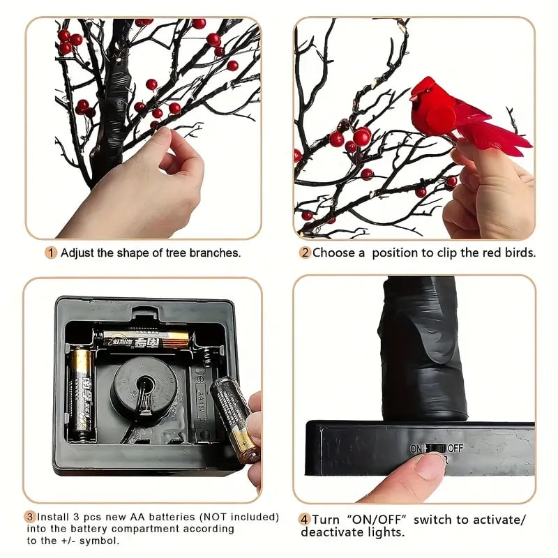 Plug-in LED vintage glowing tree ready for holiday decorating