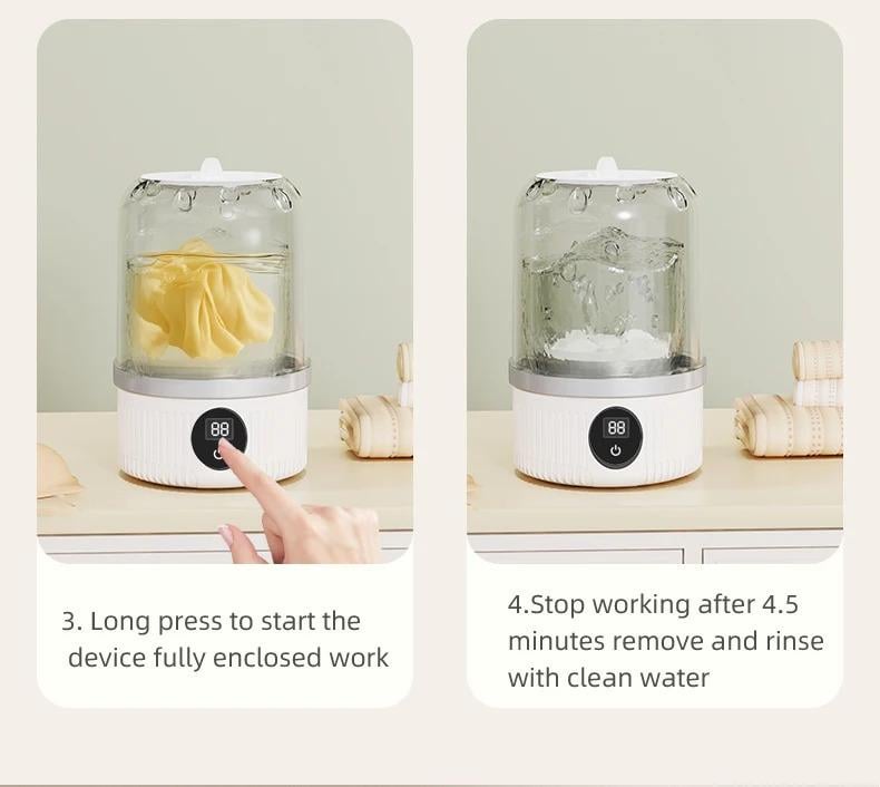 Product Introduction of Wireless washing machine portable underwear cleaner 1L mini Socks Washing Machine Dehydratable Laundry Bucket Washer Dryer Countertop Dryer Spinner 10