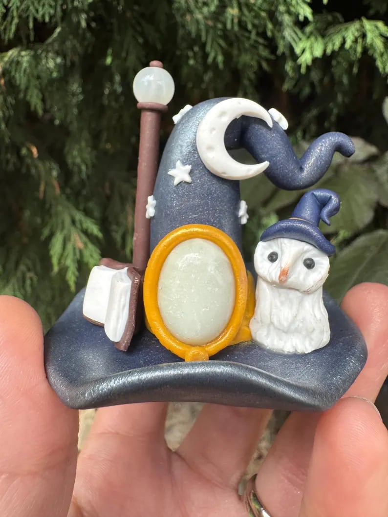 Witch Hat with Owl, moon & staff image 1