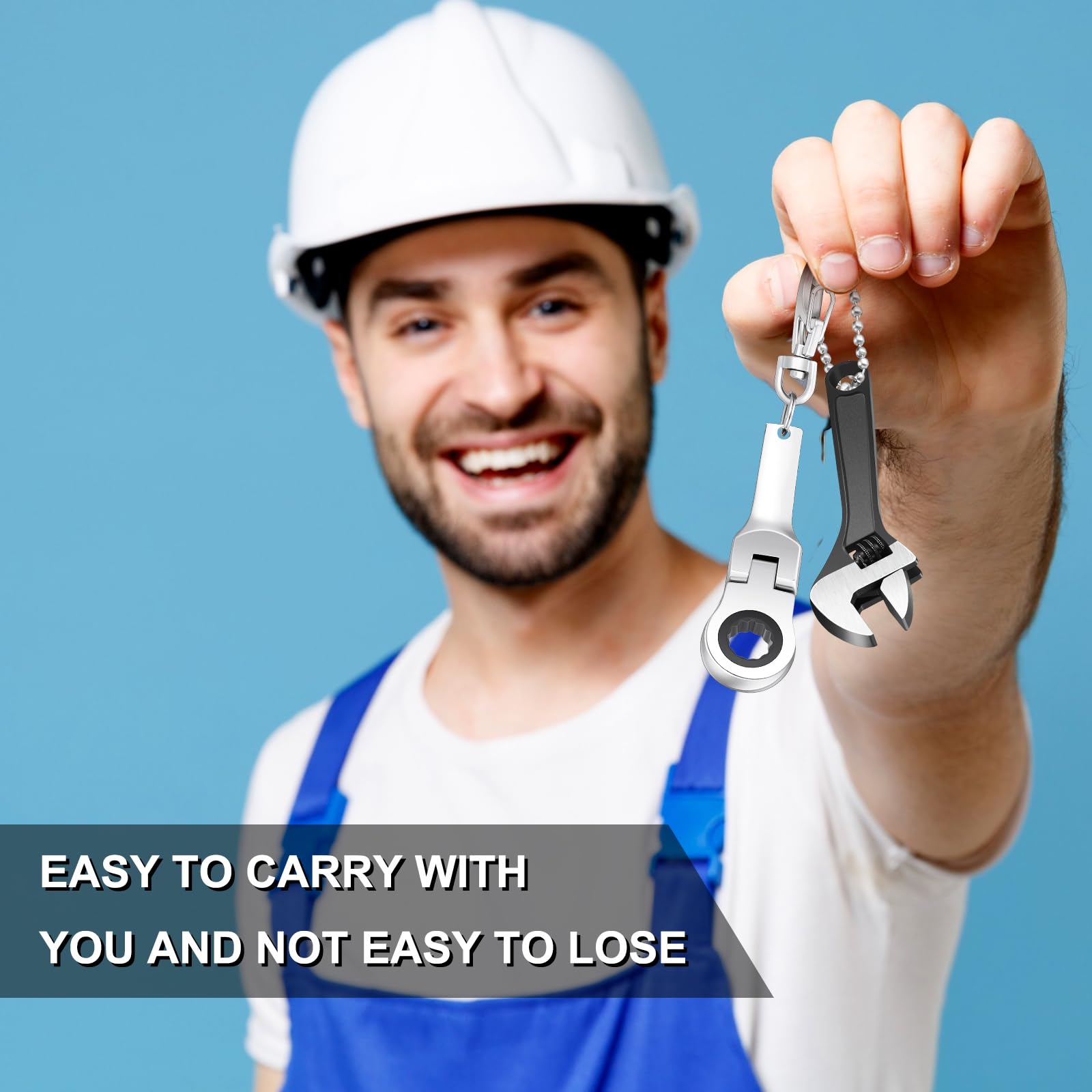 Easy to carry mini wrench keychain on hand