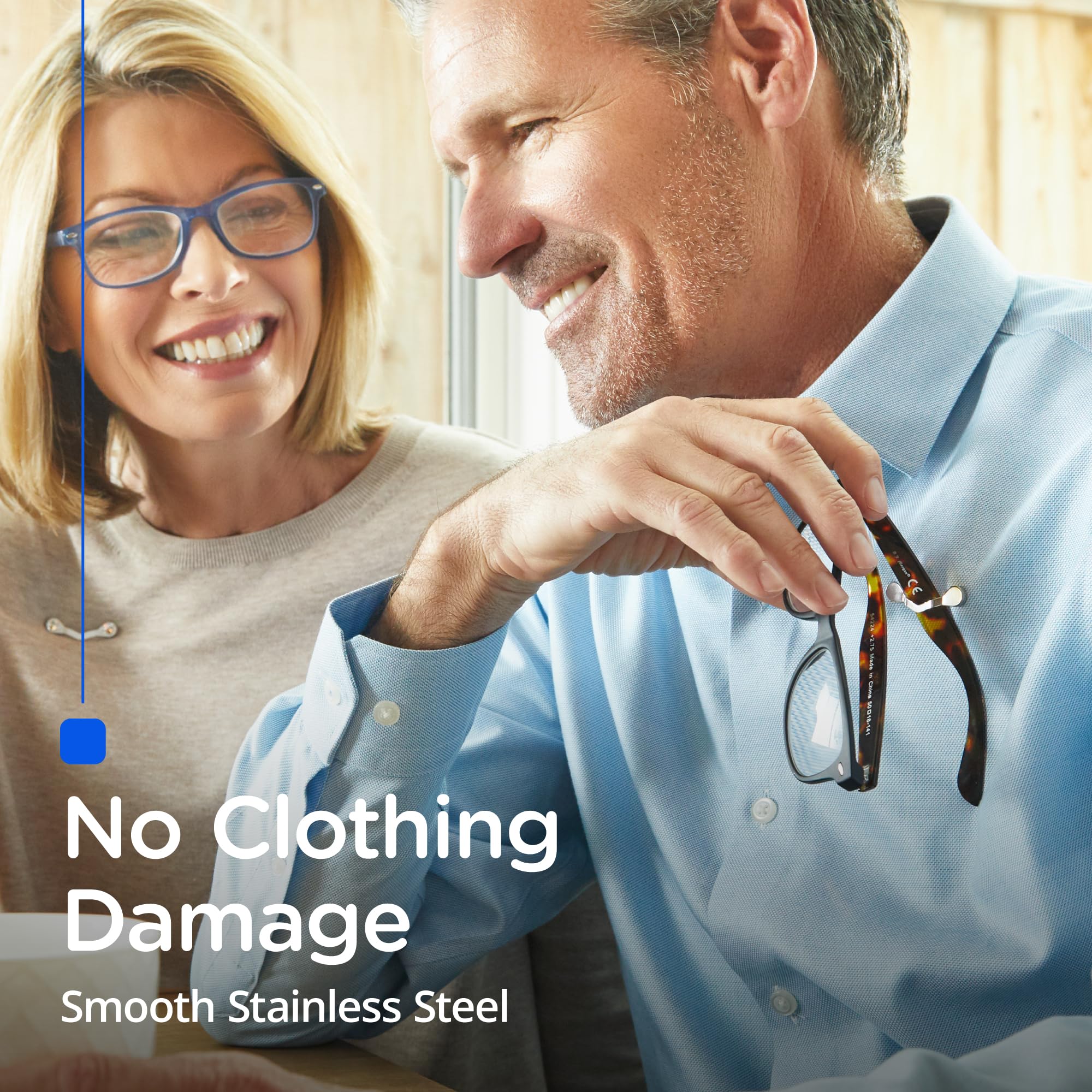 Smooth Stainless Steel - No Clothing Damage