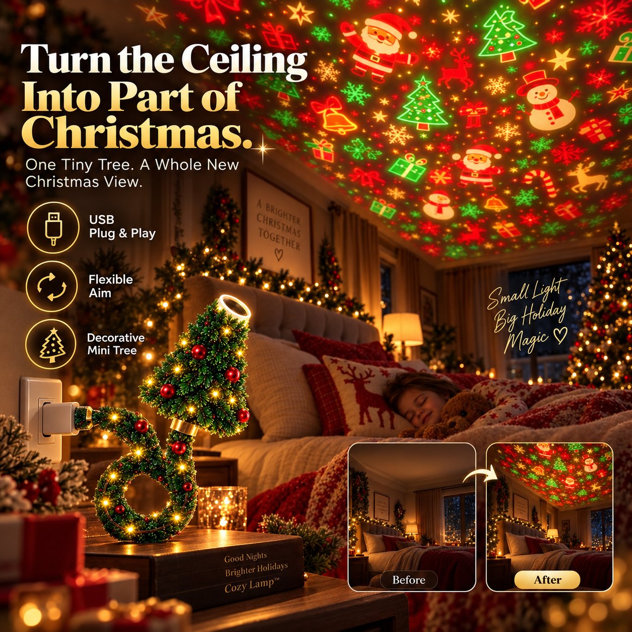 Cozy Lamp Christmas Projection Tree
