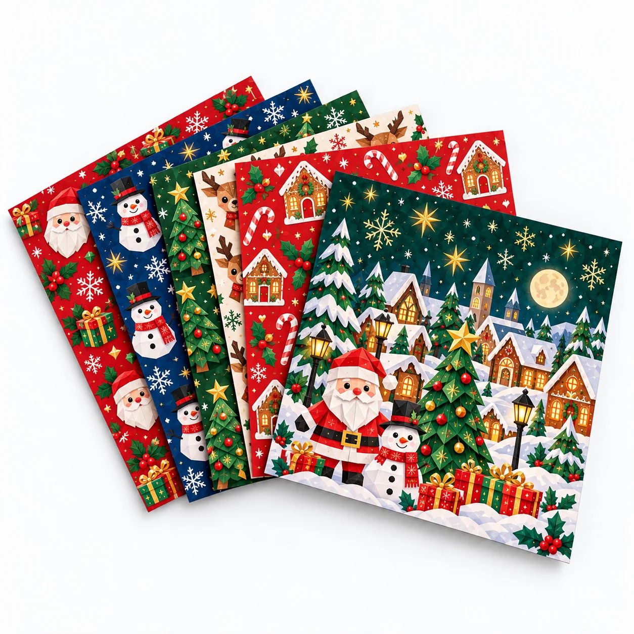 Christmas patterned folding papers