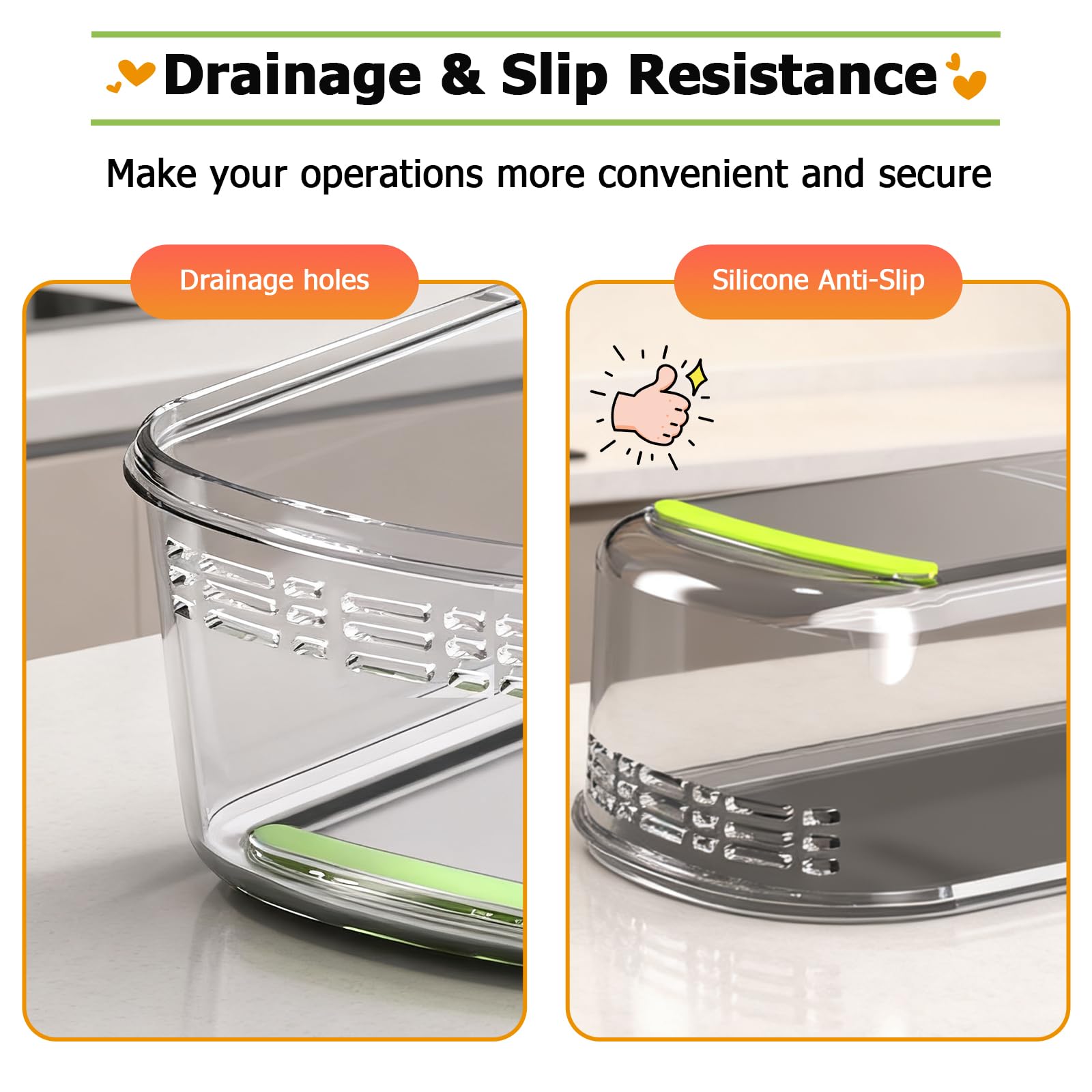 Drainage and Anti-slip features