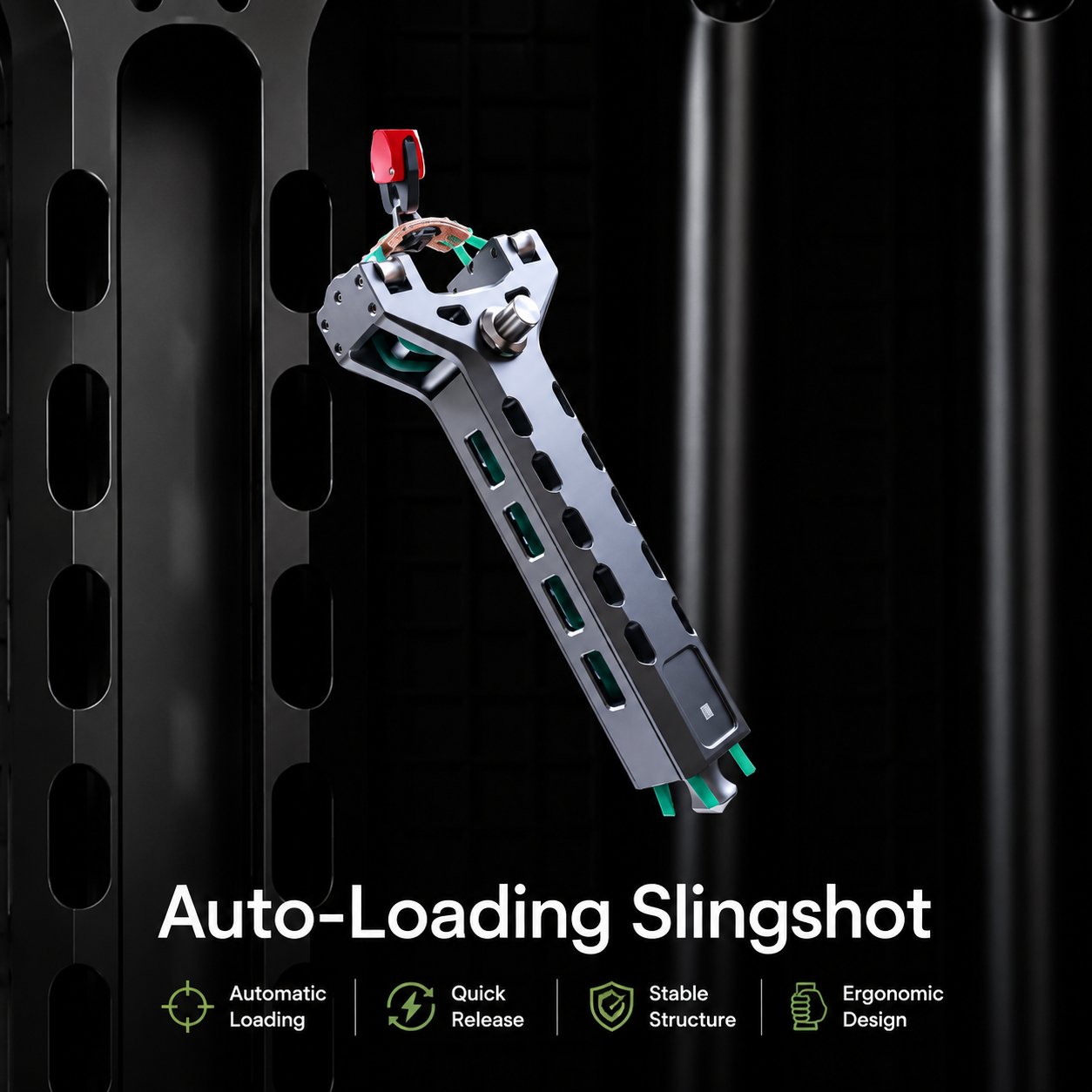 Limited-Time 50% OFFProfessional Telescopic Aluminum Alloy Auto-Loading Slingshot Full Kit (200 Steel Balls)