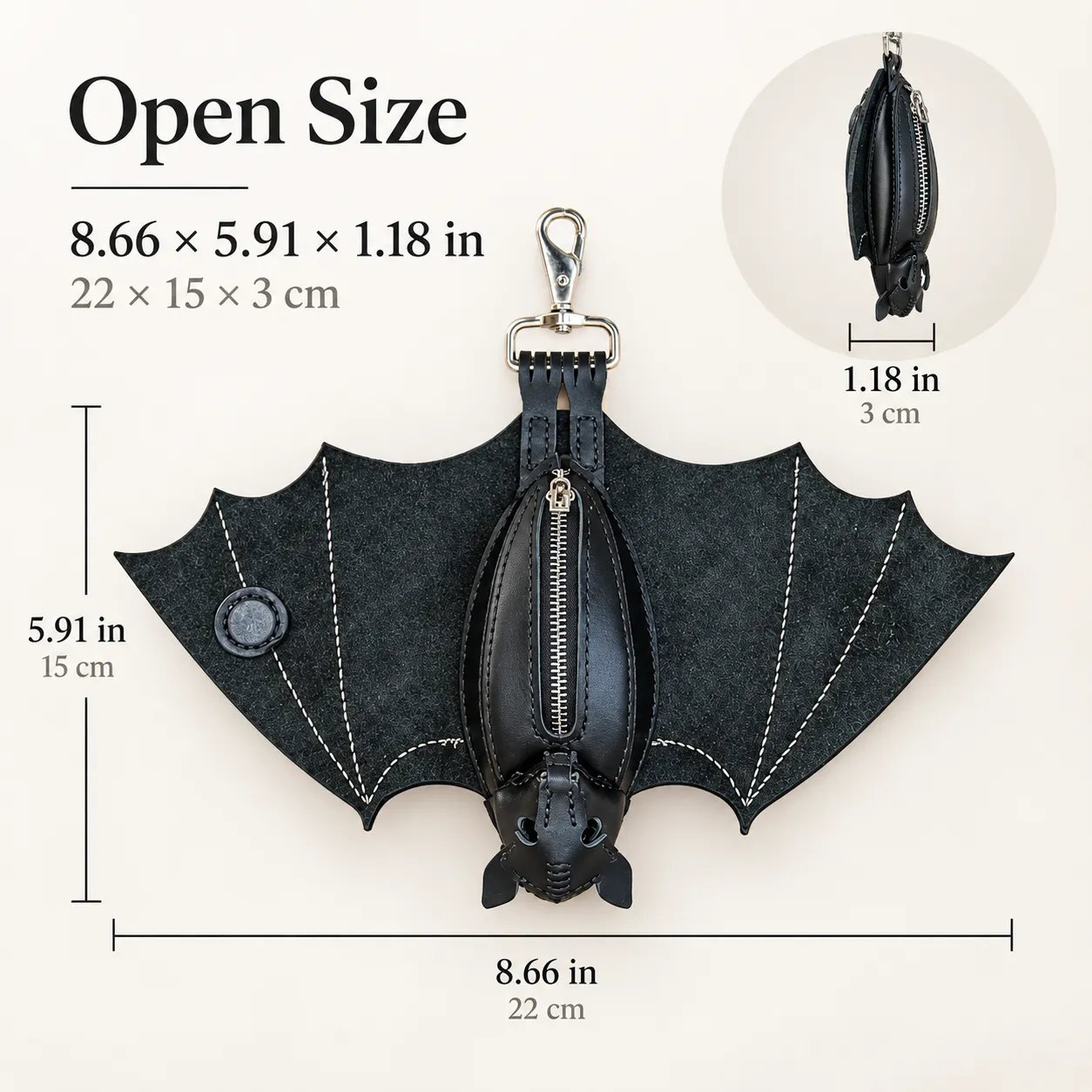 🦇Foldable Bat Wing Coin Purse With Clip