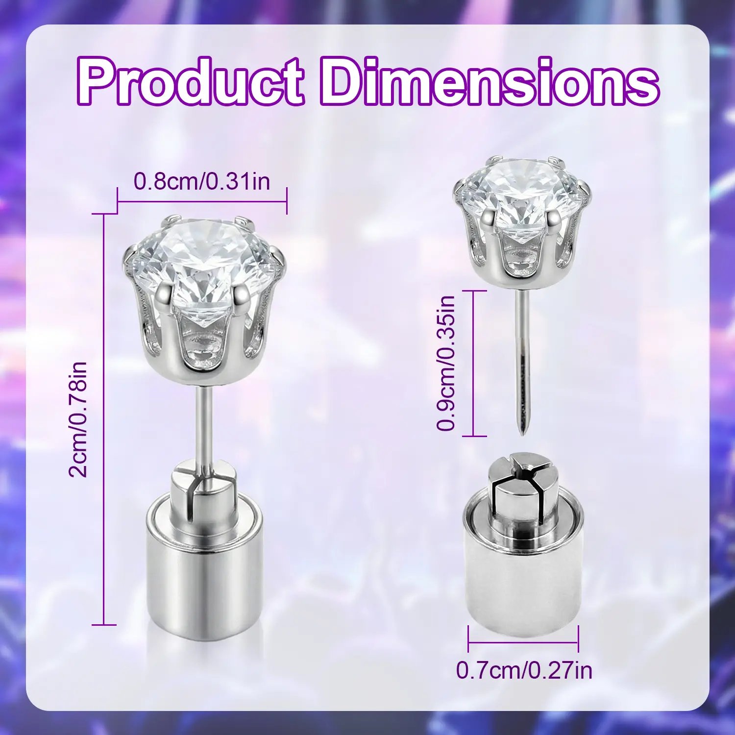 LED Earring Dimensions and Size Chart