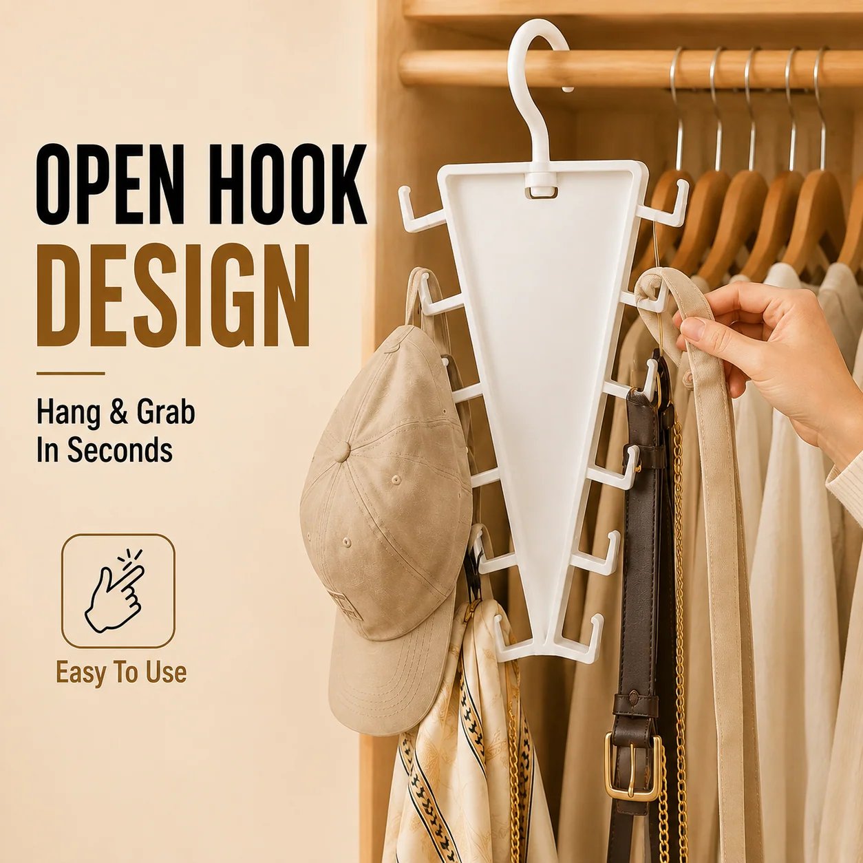 open hook accessory organizer