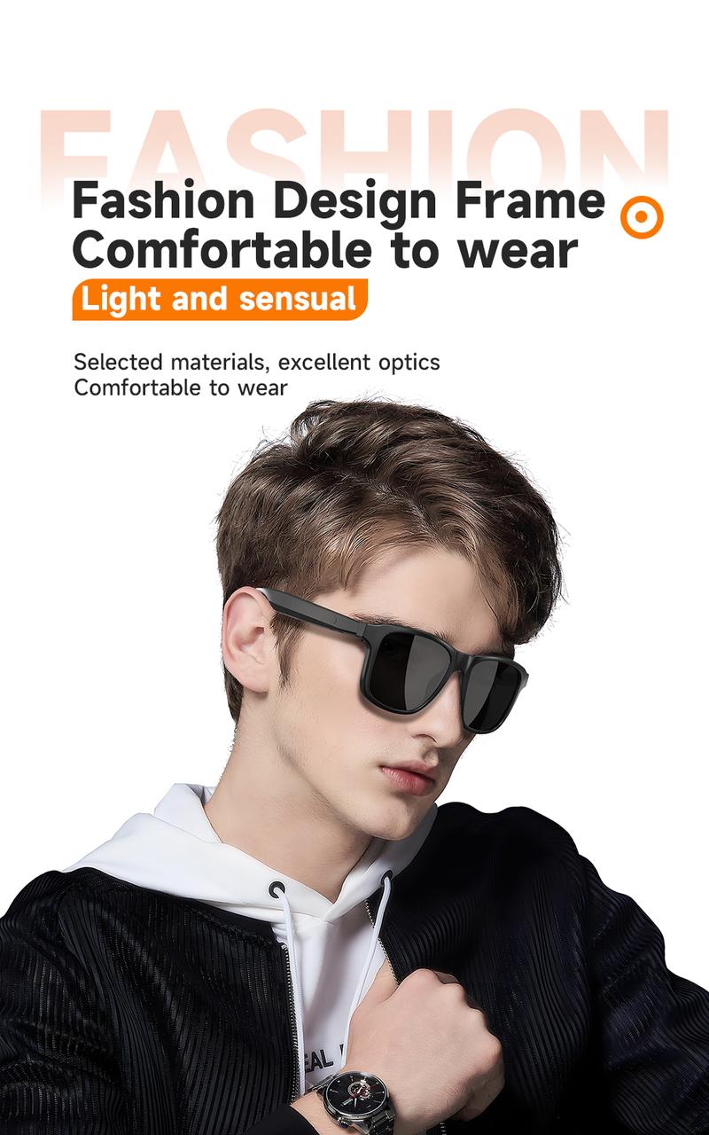 Smart Bluetooth Audio Sunglasses – Unisex Sports Eyewear with Built-in Mic & Speakers, UV Protection, Perfect for Summer & Outdoor Activities Smart Bluetooth Audio Sunglasses – Unisex Sports Eyewear with Built-in Mic & Speakers, UV Protection, Perfect for Summer & Outdoor Activities