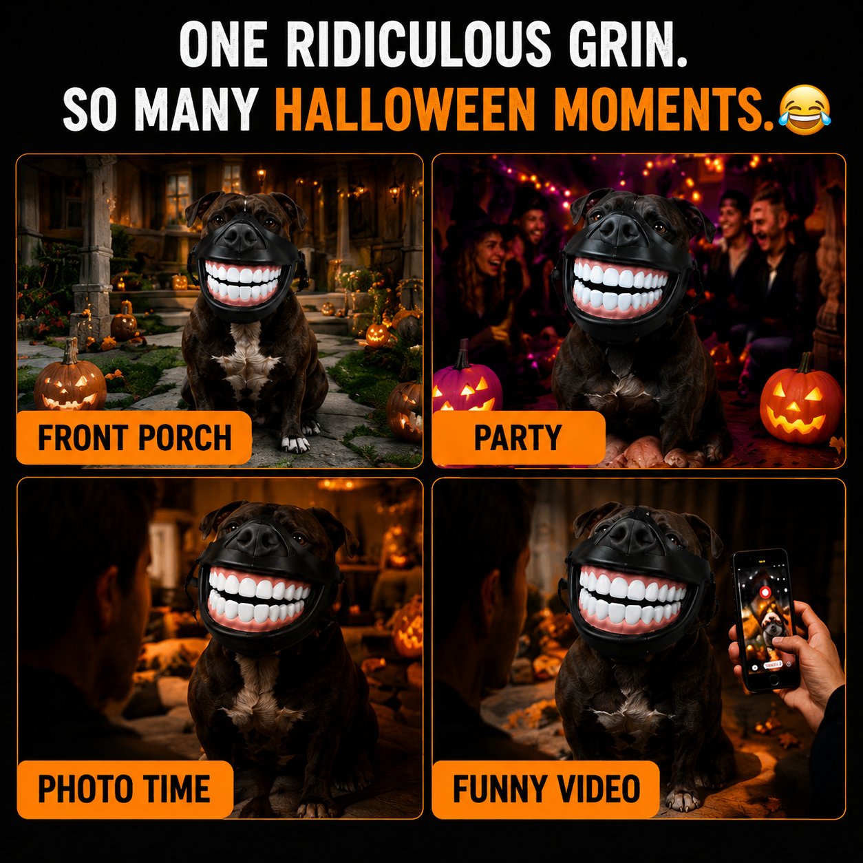 Instant Halloween transformation dog mask