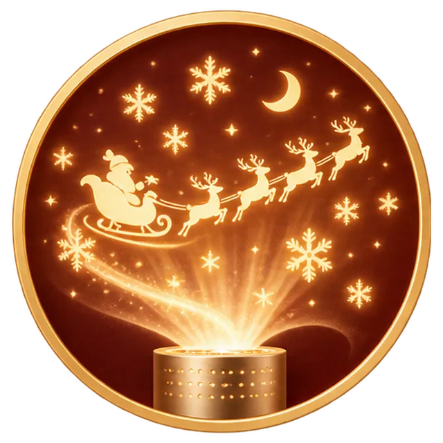 Christmas village decoration and festive projection effect