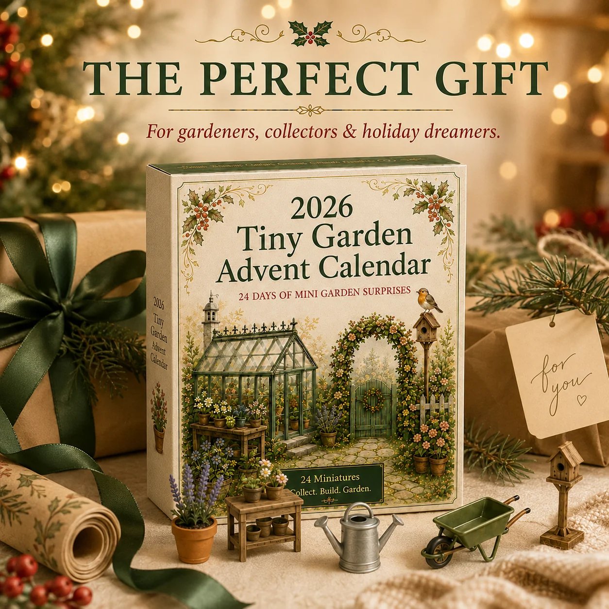 Tiny Garden Advent Calendar Christmas gift for garden lovers