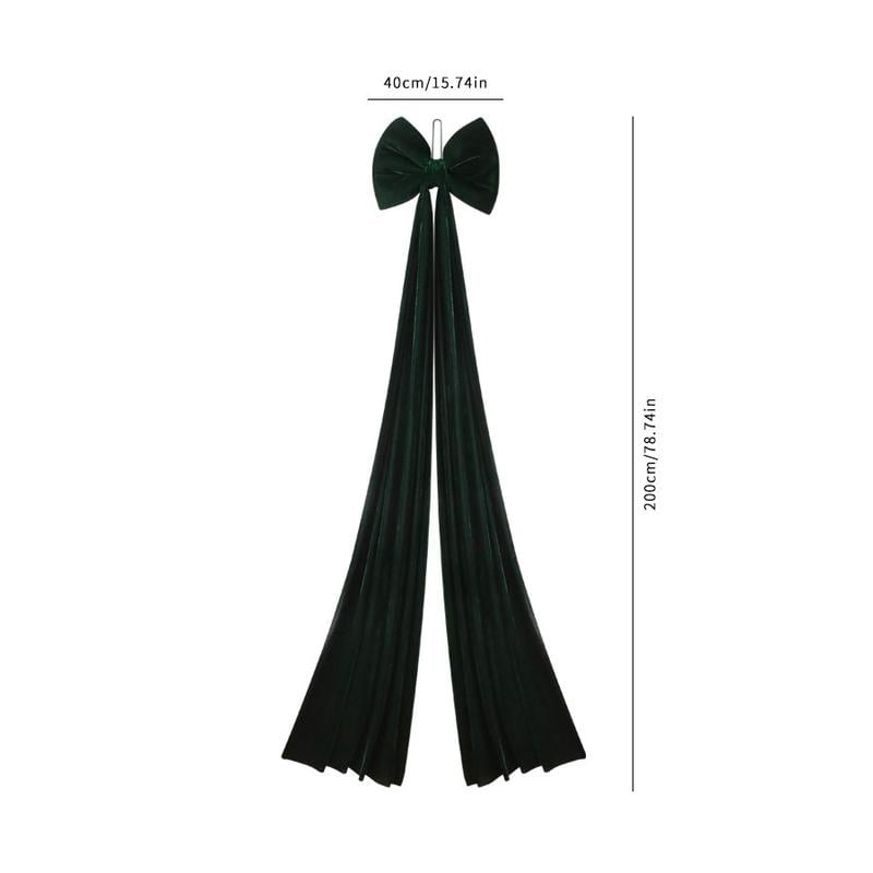 Large Wine Velvet Bow Tie, Christmas Tree Decoration, Holiday Window Hanging Ornament, Festive Home Decor Accessory