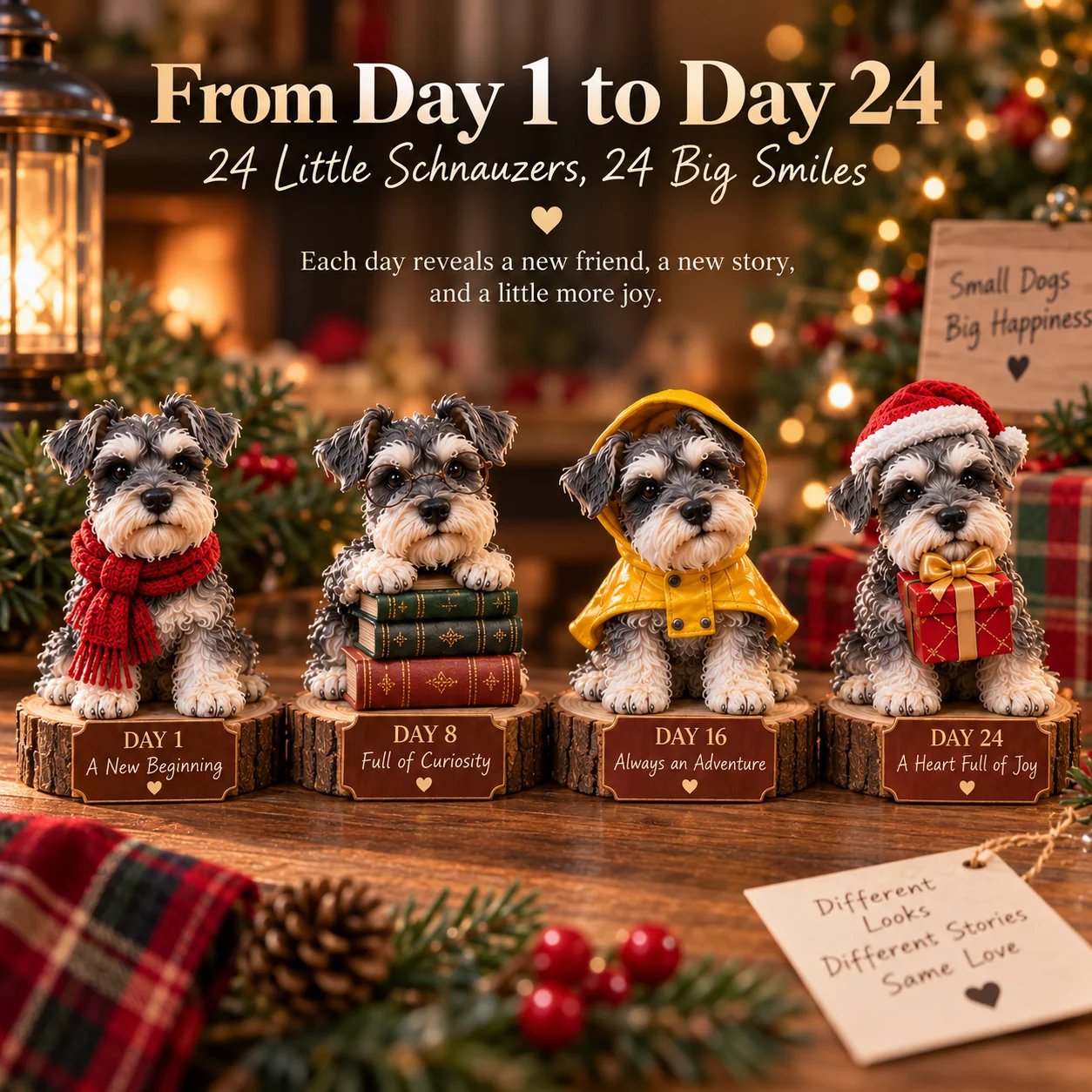 Day 1 Day 8 Day 16 and Day 24 Miniature Schnauzer collection