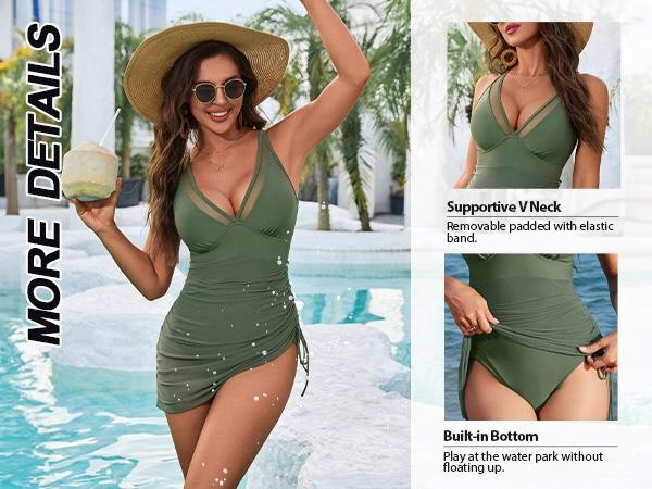 Product Introduction of Blooming Jelly Tummy Control Mesh Sheer Sarong Wraps Women One Piece Swim Dress #Springtok 11