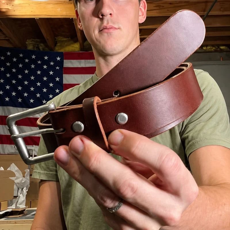 🔥100% Handmade Full-grain Buffalo Leather Belt (𝐉𝐚𝐤𝐞 𝐖𝐢𝐥𝐬𝐨𝐧