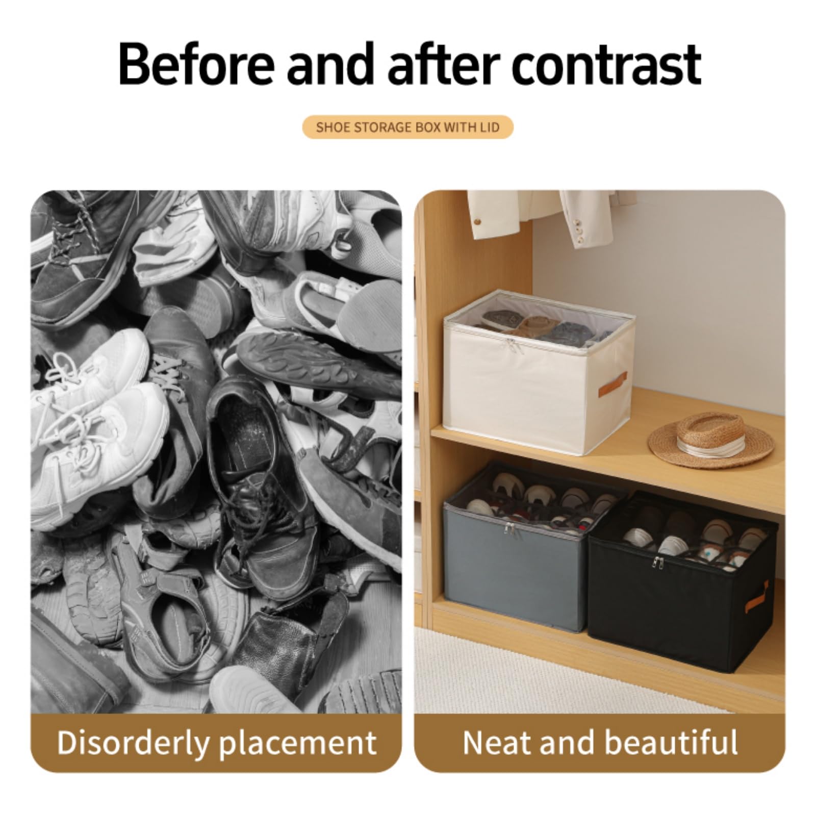Before and After Shoe Storage Comparison