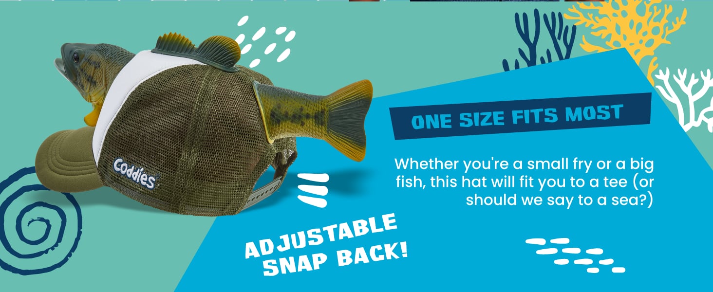 novelty gift, funny presents, fish cap, bass hat, gifts for her